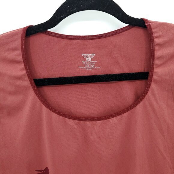 Mid-2000s Patagonia Body Nylon/Spandex Printed Scoop Neck Long Sleeve Top M Red - Picture 6 of 16